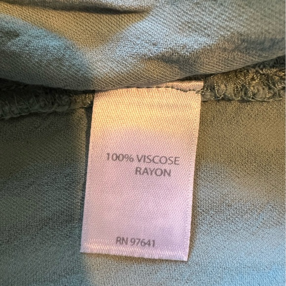 J. Jill 2-Tone Sage Green Subtle Stripe Print Rayon Top with Pintucking - Picture 12 of 13